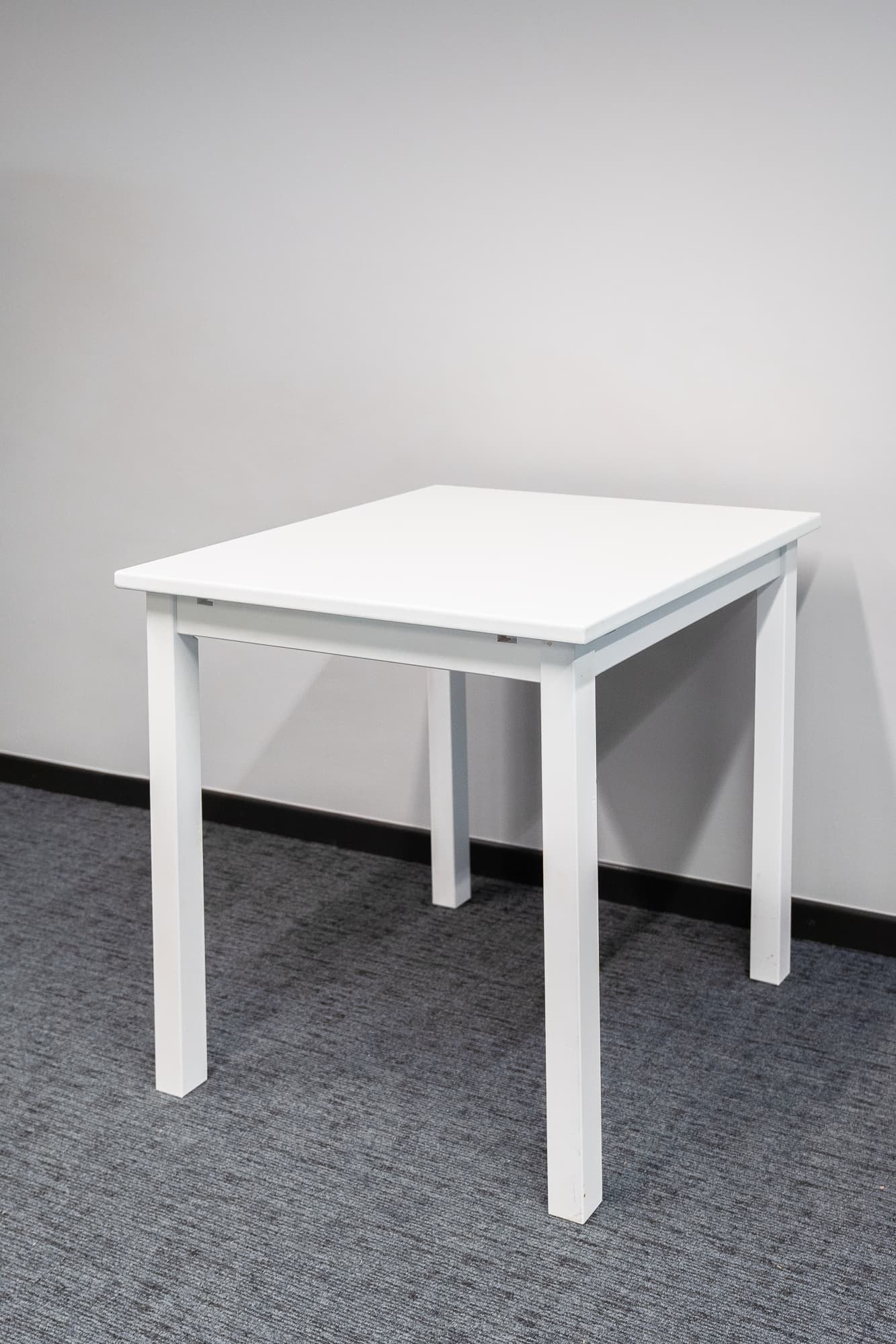 Square white wooden table