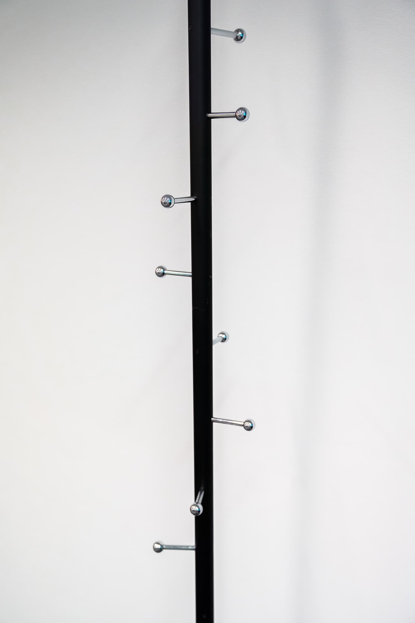 Black coat rack with aluminum balls