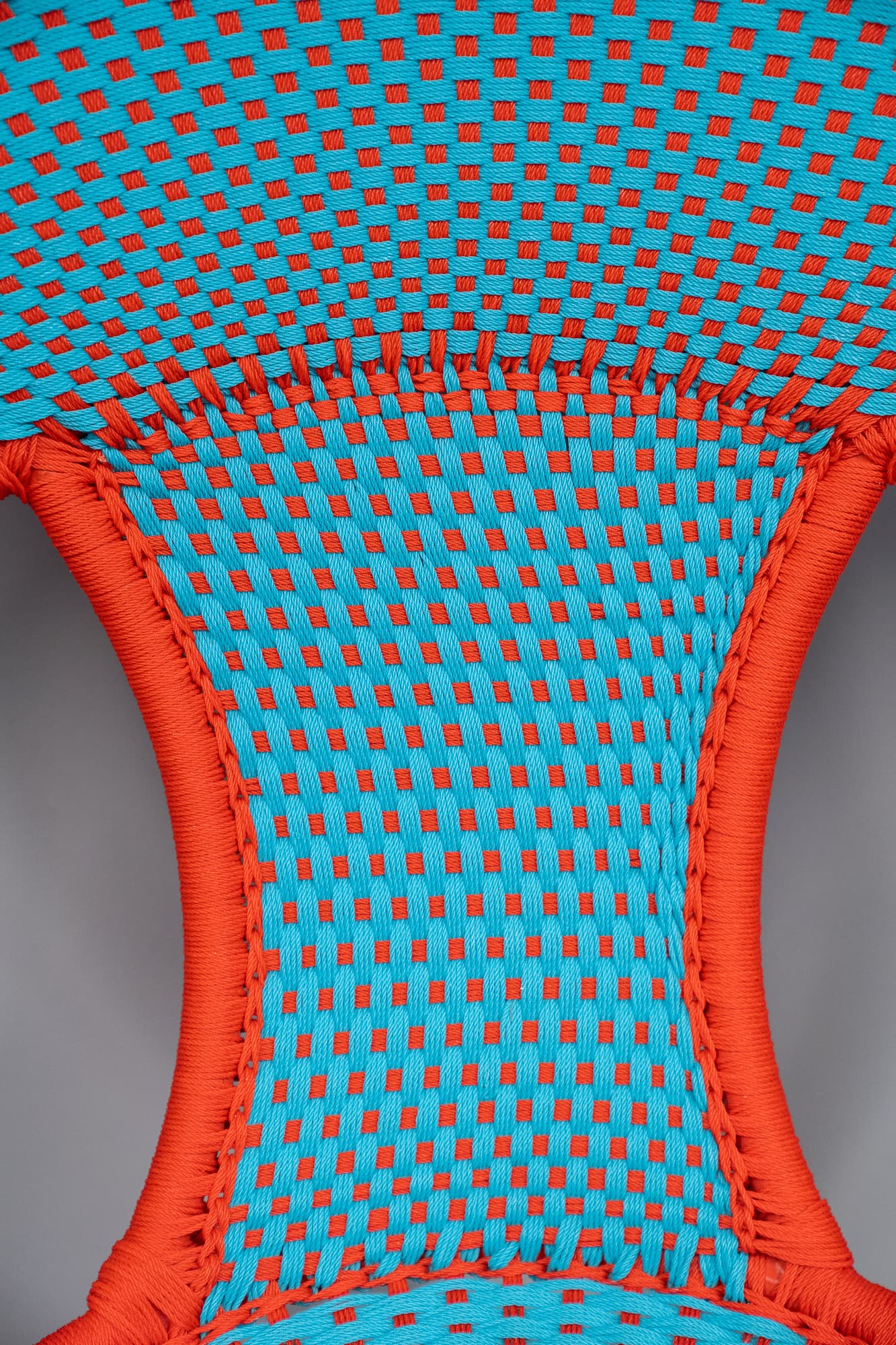 Turquoise and orange wicker chair Moroso