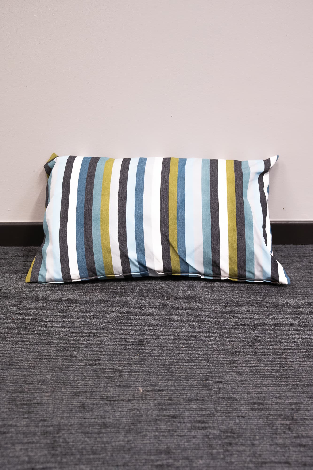 multicolored stripe cushion